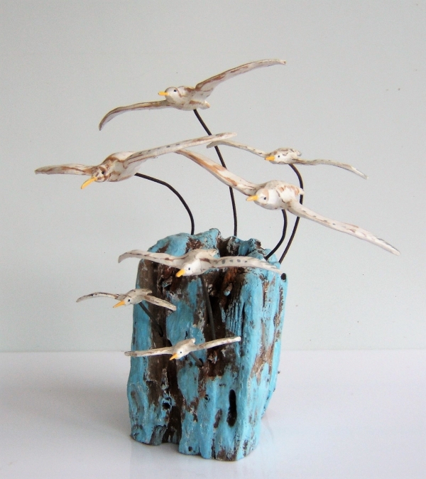 Tony Britnell - 7 seabirds on cliff